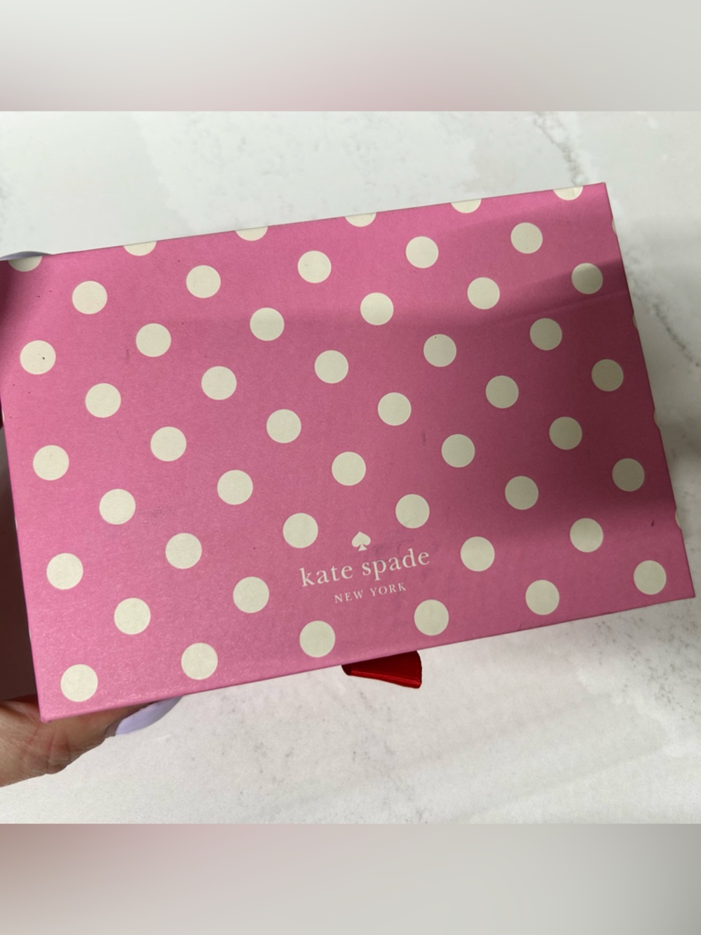 Kate Spade polka dot blank pink cards with scalloped trim - Picture 2 of 5